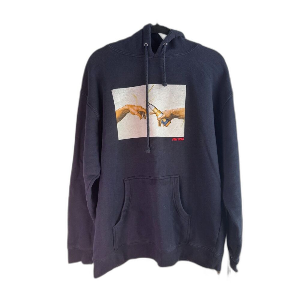 Full Send NELK Boys Creation of Adam Corona Beer Hoodie Black Large L 2020